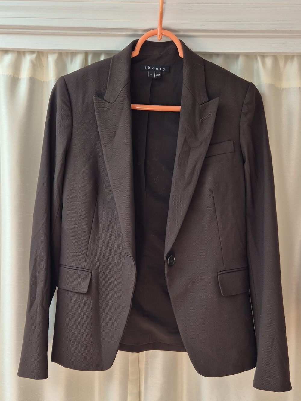 Theory Women’s Dark Brown Single-Button Blazer